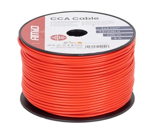 Amio - Μονόκλωνο Καλώδιο Εγκατάστασης CCA 1×1mm² 100m – 12/230V - 1 τεμ. (04451/AM)