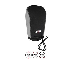 ΚΑΛΥΜΜΑ ΓΙΑ ΠΟΜΟΛΟ ΤΑΧΥΤΗΤΩΝ GEAR KNOB COVER ΜΑΥΡΟ/ΓΚΡΙ ΜΙΚΡΟΦΙΜΠΡΑ 95x45mm SIMONI RACING - 1 TEM.