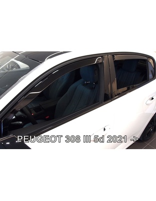 ΑΝΕΜΟΘΡΑΥΣΤΕΣ ΓΙΑ PEUGEOT 308 5D 2021+ ΣΕΤ ΑΥΤΟΚΙΝΗΤΟΥ ΑΠΟ ΕΥΚΑΜΠΤΟ ΦΙΜΕ ΠΛΑΣΤΙΚΟ HEKO - 4 ΤΕΜ.