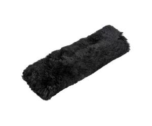 ΜΑΞΙΛΑΡΑΚΙ ΖΩΝΗΣ ΜΑΥΡΟ ΓΟΥΝΙΝΟ ΧΝΟΥΔΩΤΟ SHEEPSKIN (26x9 cm) - 1ΤΕΜ.