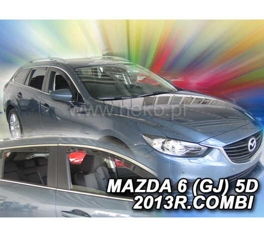 ΑΝΕΜΟΘΡΑΥΣΤΕΣ ΓΙΑ MAZDA 6 GJ 5D COMBI 08/2013+ ΣΕΤ ΑΥΤΟΚΙΝΗΤΟΥ ΑΠΟ ΕΥΚΑΜΠΤΟ ΦΙΜΕ ΠΛΑΣΤΙΚΟ HEKO - 4 ΤΕΜ.