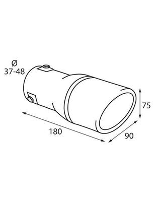 ΑΚΡΟ ΕΞΑΤΜΙΣΗΣ TS-25 Φ 37-58 mm - ΣΤΡΟΓΓΥΛΟ ΜΑΥΡΟ/ΙΝΟΧ