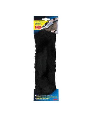 ΜΑΞΙΛΑΡΑΚΙ ΖΩΝΗΣ ΜΑΥΡΟ ΓΟΥΝΙΝΟ ΧΝΟΥΔΩΤΟ SHEEPSKIN (26x9 cm) - 1ΤΕΜ.