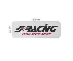 ΜΕΤΑΛΛΙΚΟ ΑΥΤΟΚΟΛΛΗΤΟ LOGO ''SIMONI RACING'' ΑΛΟΥΜΙΝΙΟΥ 94x32mm SIMONI RACING - 1ΤΕΜ.