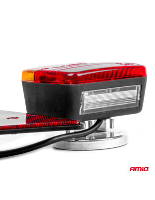 Amio – Φανάρια Τρέιλερ Μαγνητικά 12V με 7-PIN ISO & Ανακλαστικά Τρίγωνα για Ασφαλή Σήμανση & Ορατότητα – 2 Τεμ. (02095/AM)