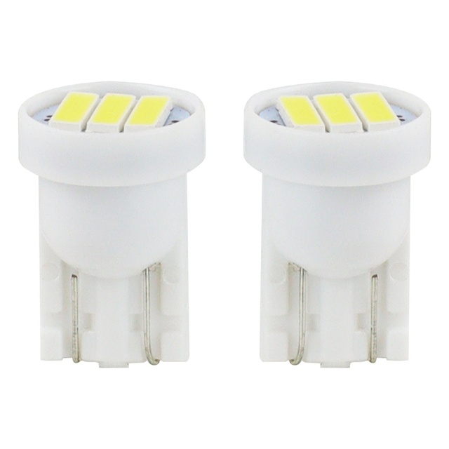 Amio - Λαμπάκια LED 3SMD 7020 τύπου T10 βάση W5W W2.1x9.5d τάση λειτουργίας 12V απόδοσης 0.4W χρώμα λευκό για Επιβατικά Αυτοκίνητα - 2 τεμ. (01096/AM)