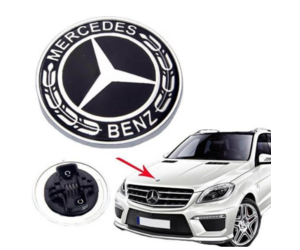 Mercedes-Benz - Σήμα Καπό Κουμπωτό Μαύρο/ασημί