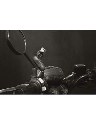 Βάση Στήριξης Κινητού Pole Orbit της σειράς Titan Optiline για τις Βάσεις των Καθρεπτών Μηχανής με διάμετρο 10 mm, επιμυκημένο βραχίονα και σύστημα Duolock, συμβατή με Θήκες ή Αντάπτορες Κινητού Optiline