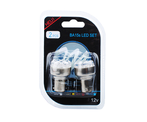 P21W 12V BA15s LED 12xFlux 5mm ΚΟΚΚΙΝΟ (ΜΟΝΟΠΟΛΙΚΟ) BLISTER 2ΤΕΜ. M-TECH