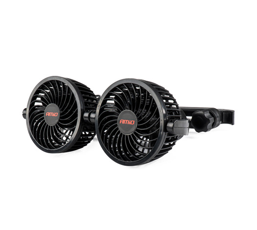 Amio - ΑΝΕΜΙΣΤΗΡΑΣ ΔΙΠΛΟΣ 12V 2χ4''(10,8cm) ΜΕ ΦΙΣ ΑΝΑΠΤΗΡΑ/2 USB 5V & ΣΤΗΡΙΞΗ ΣΤΟ ΠΡΟΣΚΕΦΑΛΟ - 1 TEM. (03009/AM)