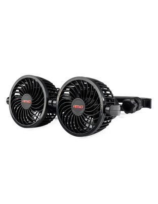Amio - ΑΝΕΜΙΣΤΗΡΑΣ ΔΙΠΛΟΣ 12V 2χ4''(10,8cm) ΜΕ ΦΙΣ ΑΝΑΠΤΗΡΑ/2 USB 5V & ΣΤΗΡΙΞΗ ΣΤΟ ΠΡΟΣΚΕΦΑΛΟ - 1 TEM. (03009/AM)