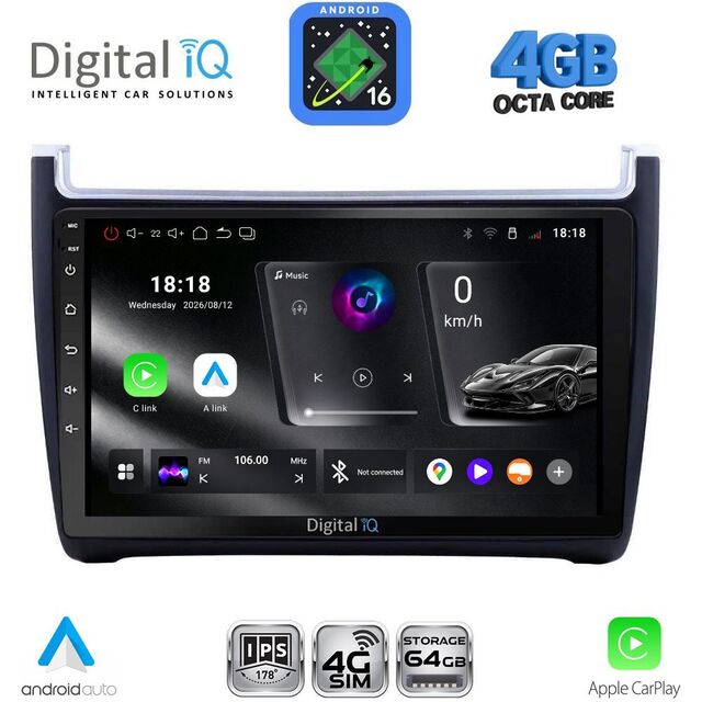 DIGITAL IQ RTG 6757_CPA (9inc) MULTIMEDIA TABLET for VW POLO mod. 2014-2017