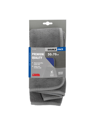 Lampa - Πανάκι καθαρισμού Microfibre (Μικροΐνες) Διπλής Όψης Premium (50x70 cm) - Γκρι / Μπλέ - 1 τεμ. (L3718.3)