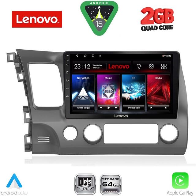LENOVO LVD 2188_CPA (10inc) MULTIMEDIA TABLET for HONDA CIVIC 4D mod. 2006-2012