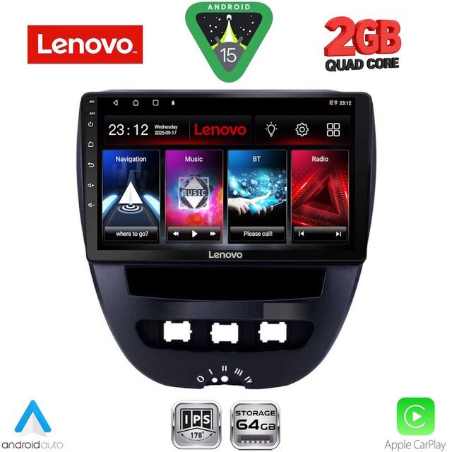 LENOVO LVD 2707_CPA (10inc) MULTIMEDIA TABLET for CITROEN C1-PEUGEOT 107-TOYOTA AYGO mod. 2005-2014