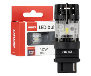 Amio – LED CSP P27W 3156 Καρφωτό 12V 66W 4800lm 6500K Full CANBUS για Όπισθεν & Ισχυρό Φως – 1 Τεμ. (04690/AM)