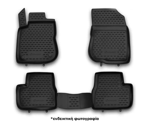 ΠΑΤΑΚΙΑ ΣΕ ΣΚΑΦΗ TPE ΛΑΣΤΙΧΟ ΓΙΑ PEUGEOT 208 / 2008 3D / 5D 4/2012-2019  ΣΕ ΜΑΥΡΟ ΧΡΩΜΑ NOVLINE - 4 ΤΕΜ.