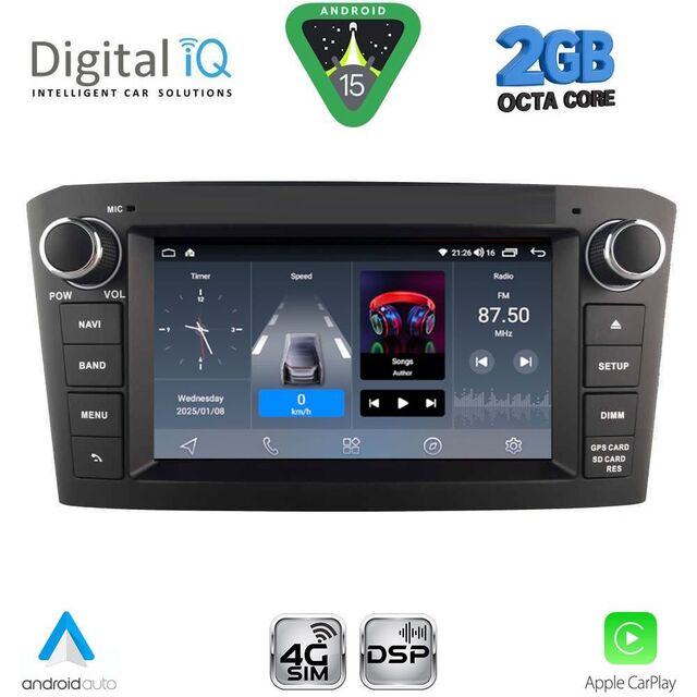 DIGITAL IQ BLF 325BL_CPA (7" DECK) MULTIMEDIA OEM for TOYOTA AVENSIS (T25) mod. 2003-2009 (BLACK)