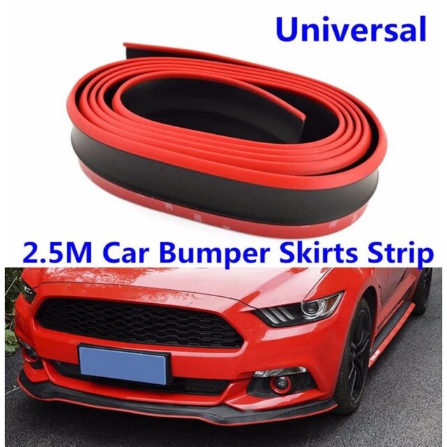 Lip spoiler universal μαύρο με κόκκινη ρίγα