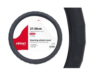 Amio - Κάλυμμα τιμονιού Swc-14 διάσταση 37/39cm χρώμα μαύρο για Επιβατικά Αυτοκίνητα - 1 τεμ. (01378/AM)
