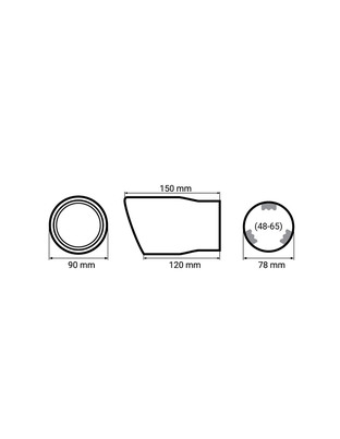 Amio - ΑΚΡΟ (ΜΠΟΥΚΑ) ΕΞΑΤΜΙΣΗΣ MT007C 48-65mm (CARBON - 15 cm) - 1 ΤΕΜ. (01117/AM)