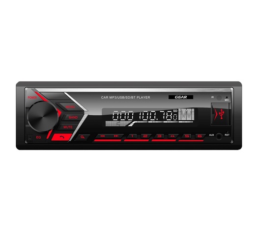 ΡΑΔΙΟ GEAR GR-750BT FM/USB/SD/MP3/BLUETHOOTH 4x45W GEAR (ΚΟΚΚΙΝΟΣ ΦΩΤΙΣΜΟΣ)