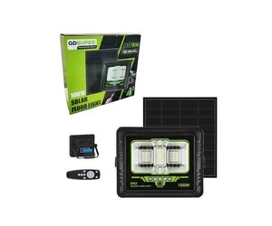 GDSUPER ΣΤΕΓΑΝΟΣ ΗΛΙΑΚΟΣ ΠΡΟΒΟΛΕΑΣ LED 100W ΨΥΧΡΟ ΛΕΥΚΟ 7500K ΜΕ ΤΗΛΕΧΕΙΡΙΣΤΗΡΙΟ IP67 GD-100L