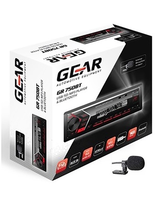 ΡΑΔΙΟ GEAR GR-750BT FM/USB/SD/MP3/BLUETHOOTH 4x45W GEAR (ΚΟΚΚΙΝΟΣ ΦΩΤΙΣΜΟΣ)