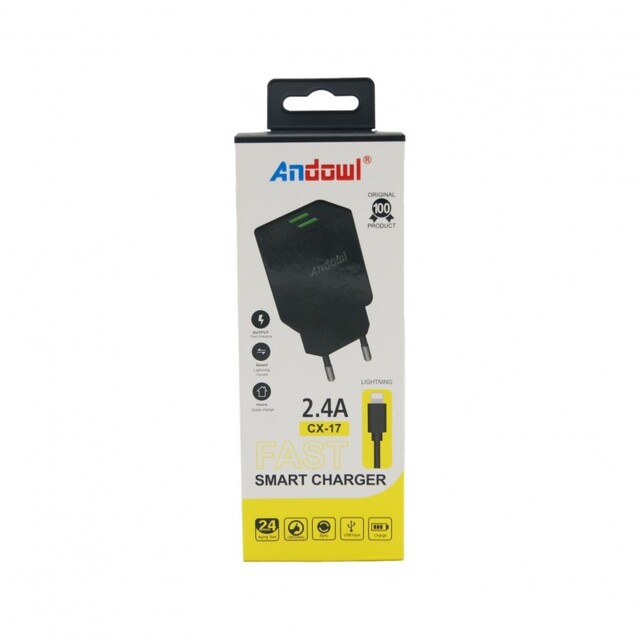 ΦΟΡΤΙΣΤΗΣ SMART CHARGER i-PHONE 2.4A ANDOWL QY-W0612-IP