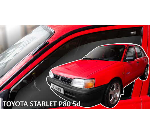 Heko - Ανεμοθραύστες Παραθύρων Για Toyota Starlet (P80) 1989 > 1996 5πορτο υλικό Acrylic Χρώμα Φιμέ - 2 τεμ. (ΑΝΕΜ.29692)