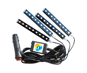 ΣΥΣΤΗΜΑ ΕΣΩΤΕΡΙΚΟΥ ΦΩΤΙΣΜΟΥ ATHMOSPHERE KIT 4ΤΕΜ. 9LED RGB MULTICOLOR ΜΕ ΦΙΣ ΑΝΑΠΤΗΡΑ