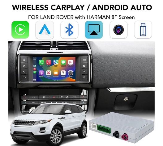 DIGITAL IQ LR 523F CPA (WIRELESS CARPLAY / ANDROID AUTO BOX with 2 CAMERA IN for JAGUAR - LAND ROVER mod. 2016-2019 with HARMAN 8" System)