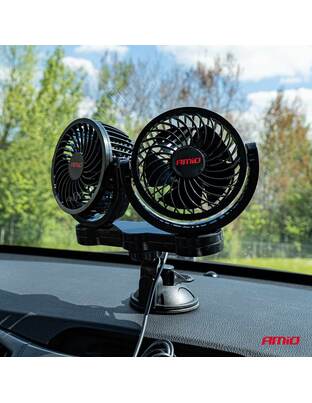 Amio - ΑΝΕΜΙΣΤΗΡΑΣ ΔΙΠΛΟΣ 12V 2χ4''(10,8cm) ΜΕ ΦΙΣ ΑΝΑΠΤΗΡΑ/2 ΤΑΧΥΤΗΤΩΝ/ ΜΕ ΒΕΝΤΟΥΖΑ PRO SERIES - 1 TEM. (03010/AM)