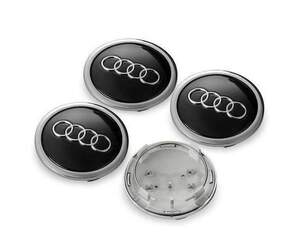 Τάπες για κέντρο ζάντας μαύρο/χρώμιο - Audi