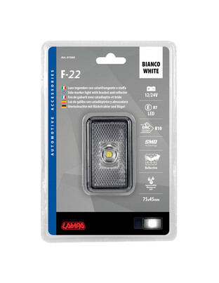 ΦΩΣ ΟΓΚΟΥ 12/24V  1LED ΜΕ ΒΑΣΗ ΚΑΙ ΑΝΑΚΛΑΣΤΗΡΑ ΛΕΥΚΟ  LAMPA - 1 TEM.