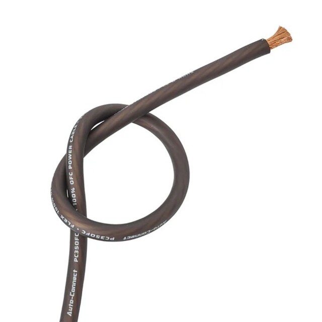 PC21OFCB Power Cable Black 4AWG/21,6mm2 OFC Auto-Connect Sold by the meter.