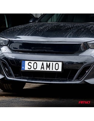 Amio - Πλαίσιο Πινακίδας Αυτοκινήτου 520x114mm Μαύρο Γυαλιστερό Piano Black για Εμπρός και Πίσω Πινακίδα - 1 τεμ. (04779/AM)