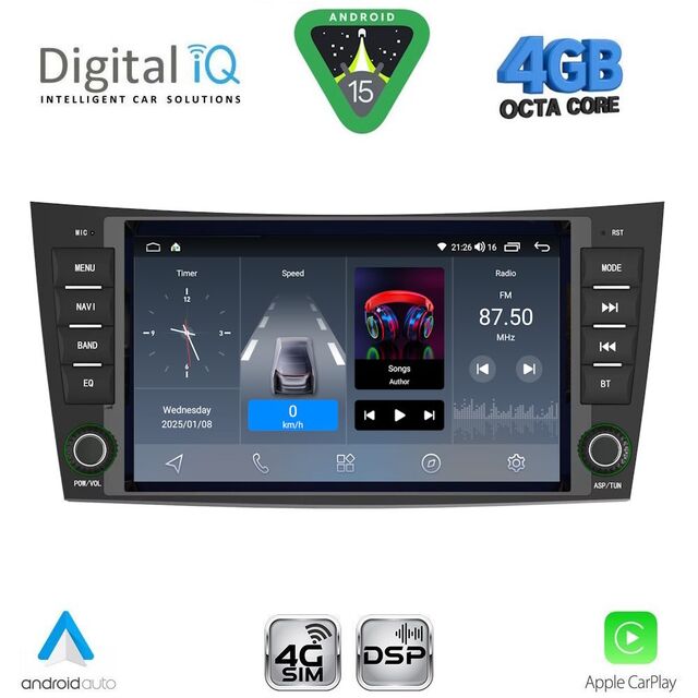 DIGITAL IQ BLG 490_CPA (8" DECK) MULTIMEDIA SYSTEM for MERCEDES E (W211) – CLS (W219) mod. 2003-2009