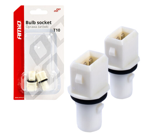 Amio - ΦΙΣΑ/ΠΡΙΖΑ 12/24V 2 ΕΠΑΦΩΝ ΓΙΑ ΛΑΜΠΕΣ T10 /W5W/ W3W /W16W ΧΩΡΙΣ ΚΑΛΩΔΙΟ - 2 ΤΕΜ. (03047/AM)