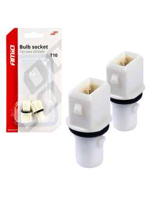 Amio - ΦΙΣΑ/ΠΡΙΖΑ 12/24V 2 ΕΠΑΦΩΝ ΓΙΑ ΛΑΜΠΕΣ T10 /W5W/ W3W /W16W ΧΩΡΙΣ ΚΑΛΩΔΙΟ - 2 ΤΕΜ. (03047/AM)