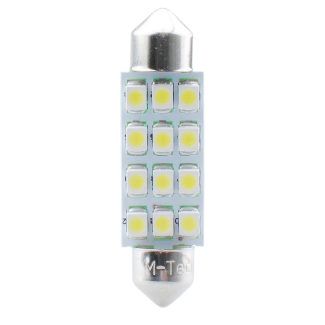 ΛΑΜΠΑΚΙΑ ΠΛΑΦΟΝΙΕΡΑΣ C5W/C10W 12V 0,96W SV8,5 41mm PREMIUM LED 12xSMD3528 ΛΕΥΚΟ 1ΤΕΜ.
