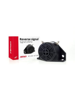 Amio - Σειρήνα Όπισθεν Βομβητής Bipper 110dB 12-36V για Δυνατή Ηχητική Προειδοποίηση Κίνησης σε Αυτοκίνητα Φορτηγά και Μηχανήματα - 1 Τεμ. (01730/AM)
