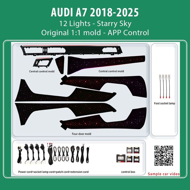 DIQ AMBIENT AUDI A7 STARRY SKY TRIM (Digital iQ Ambient Light for Audi A7 mod. 2018-2025 with 12 Lights, Starry Sky)