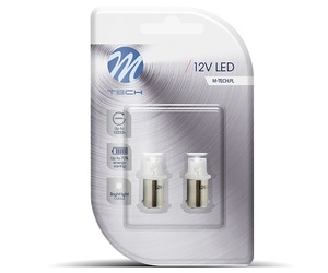 T4W 12V 0,29W BA9s (ΜΙΝΙΟΝ) LED 1xFlux 8mm ΛΕΥΚΟ BLISTER 2ΤΕΜ. M-TECH